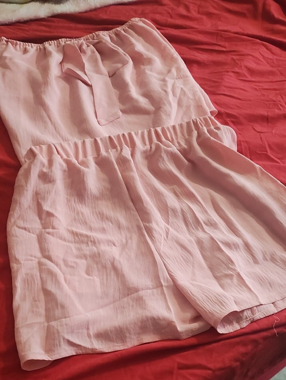 Women's Light Pink Bermuda Shorts - Soft Elastic Waist